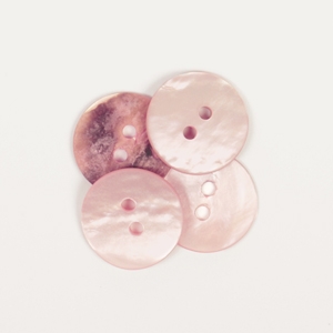 Perlemorknapper, rund, lys rosa 15 mm (618)