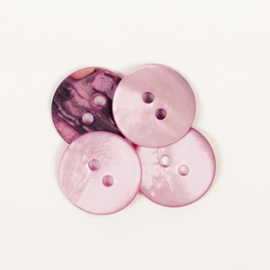 Perlemorknapper, rund (rosa) 15 mm