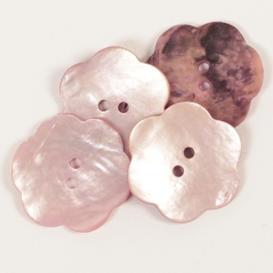 Perlemorknapper, blomst, lys rosa 25 mm (602)