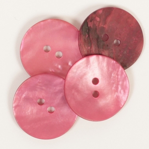 Perlemorknapper, rund (rød)  20 mm