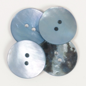 Perlemorknapper, rund (blå) 20 mm, (612)