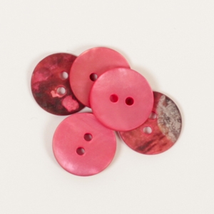 Perlemorknapper, rund, rød 15 mm (605)